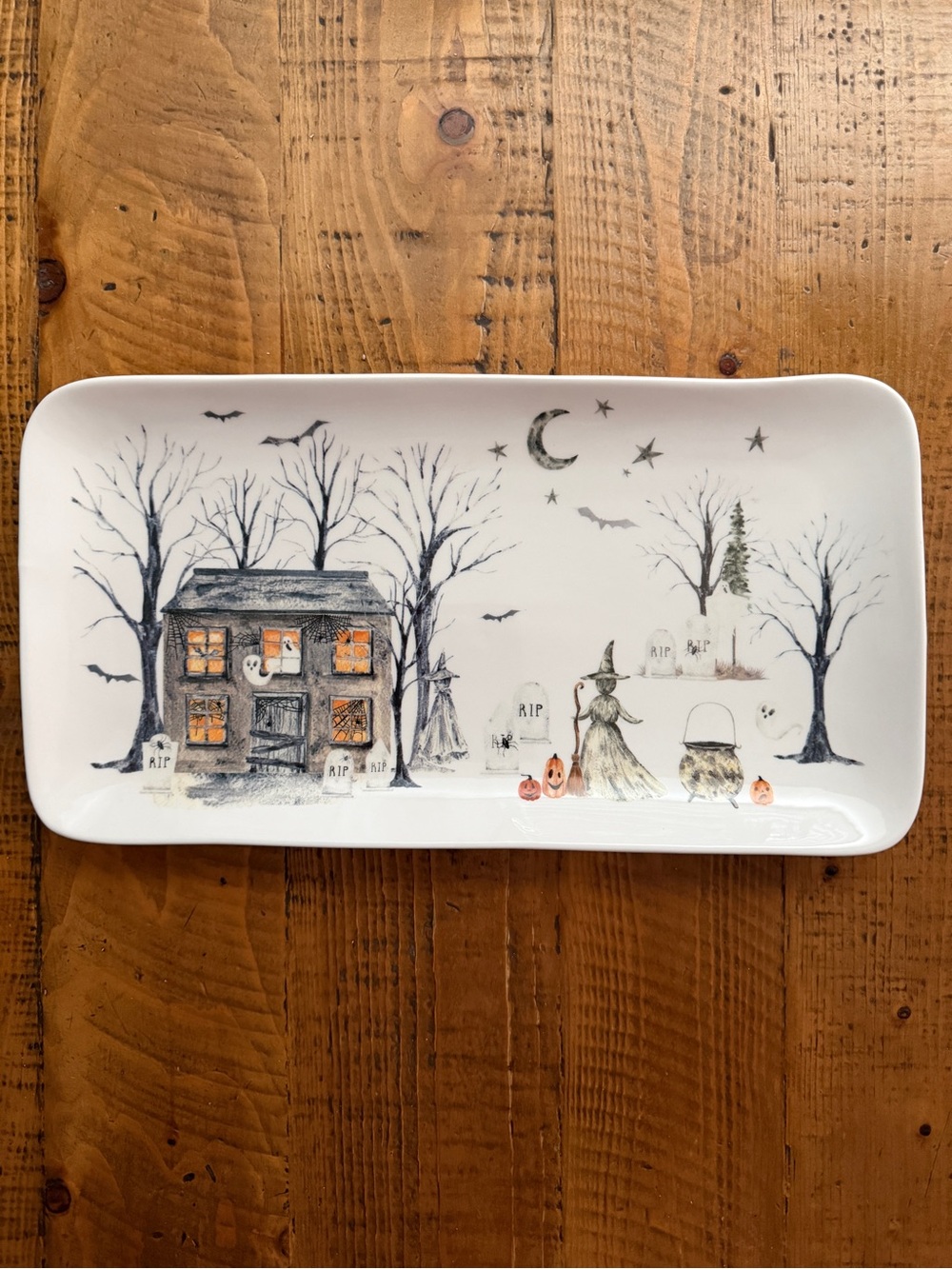 Potter’s Studio Stoneware Halloween Serving Platter Tray 14x7 inches
